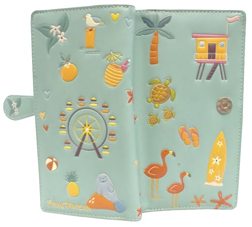 Shag Wear Sunshine Coast Large Wallet for Women and Teen Girls Vegan Faux Leather Teal 7