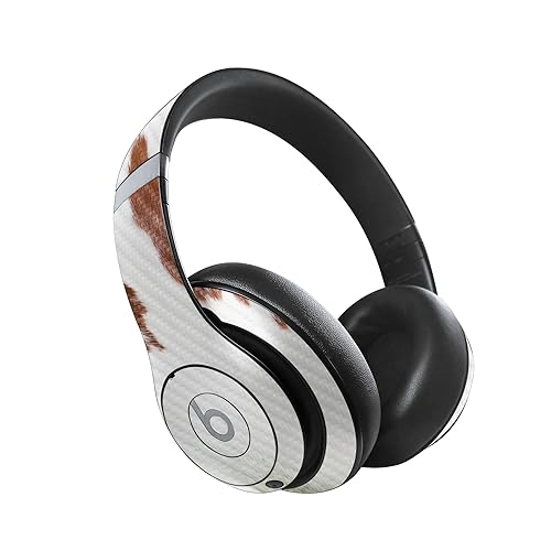 Image of MightySkins Carbon Fiber Skin Compatible with Beats Studio Pro - Cow Hide | Protective, Durable Textured Carbon Fiber Finish | Easy to Apply, Remove, and Change Styles