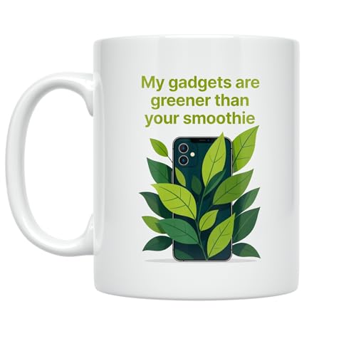 Eco-Conscious Tech Enthusiast Coffee Mug - My Gadgets Are Greener