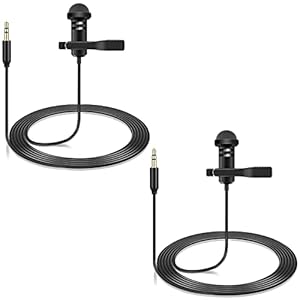 2 Pack Lavalier Microphone Compatible with DJI Mic 2 & Rode Wireless Pro/Wireless GO 2 / II Transmitters – Omnidirectional Lav Lapel Wearable Mic for Vlog Interview Streaming Lectures Broadcasters