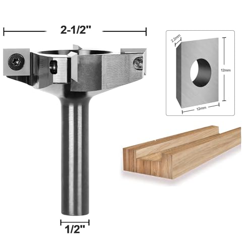Image of SpeTool Spoilboard Surfacing Router Bit, 1 /2 inch Shank 2.5 inch Diameter, 4-Wings Planing bit for Wood Slab Flattening