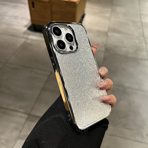 Étui téléphone cadre de placage argenté antichoc en silicone souple