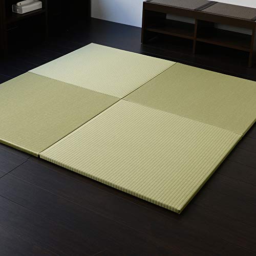 こうひん 日本製 縁なし 置き畳 ユニット畳 『メディア 70』 4枚セット 70×70cm 国産和紙製 カラー:01 銀白色(ダイケン 健やかおもて) 置くだけで簡単に畳空間を演出 厚さ2.5cmの【本格タイプ】 すべり止め付き
