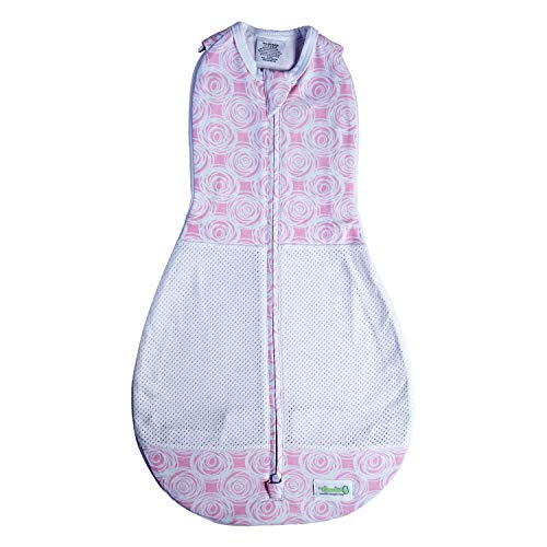Image of Woombie Grow with Me Air Baby Swaddle, Convertible Swaddle Fits 0-9 Months, Expands to Wearable Blanket for up to 18 Months, Mod Roses