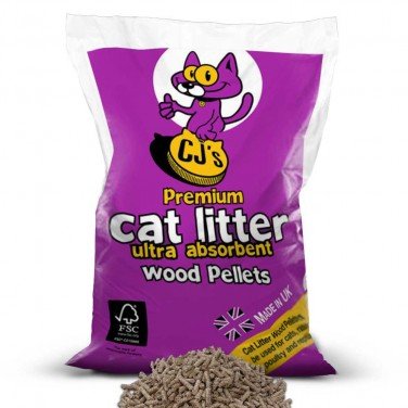CJ's Premium Wood Pellets Cat Litter 6 x 5L