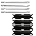 Hisencn 4 Pack Stainless Steel Burner Tube and Porcelain Steel Heat Plate Relacement Parts for Permasteel, Charmglow 720-0304, Nexgrill 720-0304 and Other Gas Grill Models
