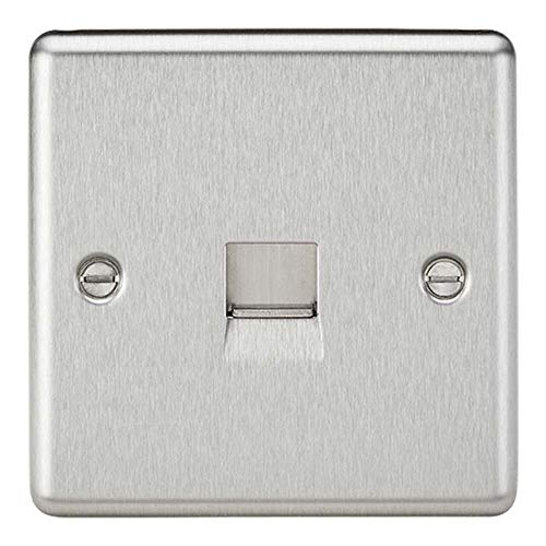 Knightsbridge CL74BC Telephone Extension Outlet, Rounded Edge Brushed Chrome
