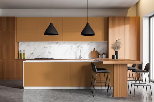 Papel pintado autoadhesivo naranja Wallfluent 100x50 cm para muebles de cocina 7