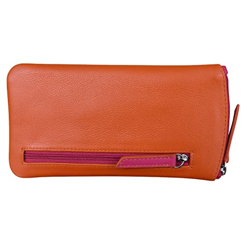 Image of ili New York Smooth Leather Soft Eyeglass Case, Zip Closure with RFID Blocking Lining, Travel-Friendly in Vibrant Colors