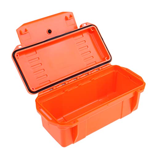 Milageto Caja de Almacenamiento Impermeable Portátil a Prueba de Golpes Caja Hermética de Sellado de Supervivencia Al, Naranja