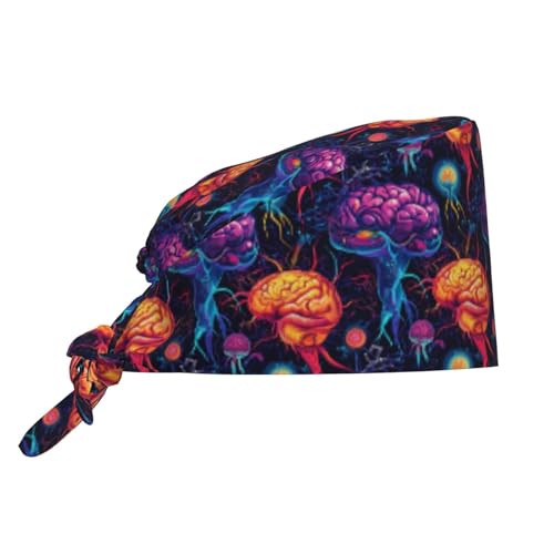 Image of Adjustable Scrub Cap with Sweatband, Breathable Working Hat for Men /Women