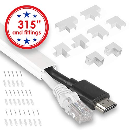 A+ Electric Cord Cover Cable Raceway Cable Concealer Cord Management Kit Wire Cord
