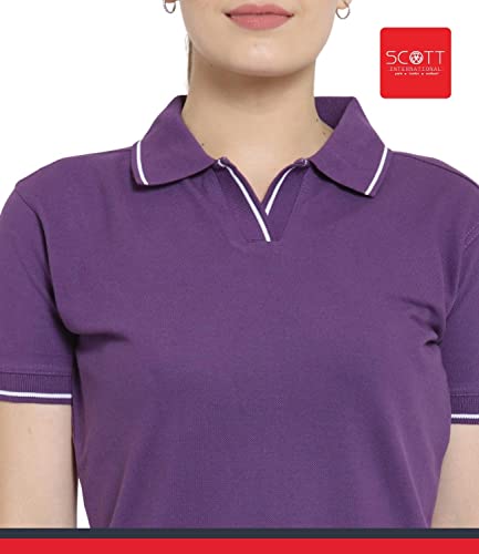 Image of Scott International Women's 100% Pure Organic Cotton Polo Regular Fit T-Shirt