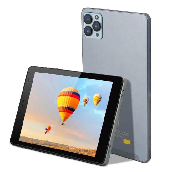 REBENUO CM818 8-inch Smart Tablet PC Android Tab IPS Display Prefixed Eye Protect Tempered Glass Single SIM 5G LTE WiFi Zoom and Tiktok Supported CM818 with Protective Case, 8 GB RAM, 256 GB (Grey)