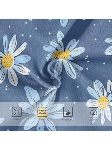 ZZKKO Blue Flowers Hand-drawn Style Girls Underwear Toddler Panties for Girls Comfort Brief Size 2T3