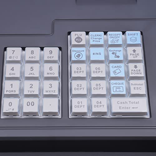 Cash Register, Electronic Cash Registers For Pos System With 4 Bill 4 Coin Cash Box, Media Slot And Thermal Printer, 38Keys Led Display Multifunction Cash Register For Small Businesses, Stores, Shops #TOP5