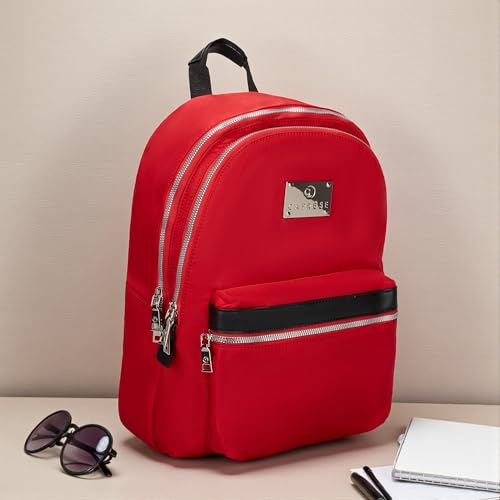 Image of Caprese Saturn Medium 15.6 Inch Laptop Backpack for Women with Adjustable Shoulder Straps & Multiple Compartments | Front Zip Pocket | Perfect for College, Office & Travel