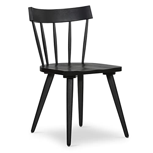 Poly & Bark Hava Dining Chair,Oak, Black #TOP1