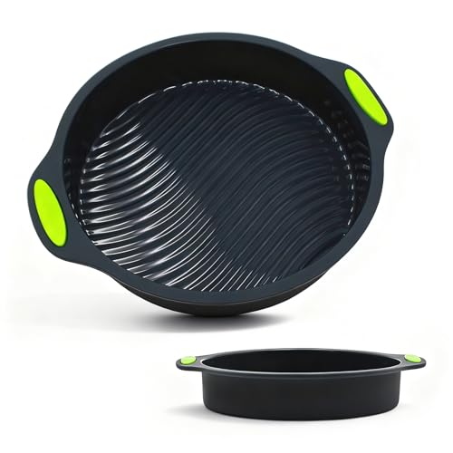 Moule Gateau Silicone Rond 25cm, 9 Pouces Antiadhésif Moule à Gateau Réutilisable, Dégagement Rapide Moule Silicone Patisserie Rond pour Gâteaux étagés,...