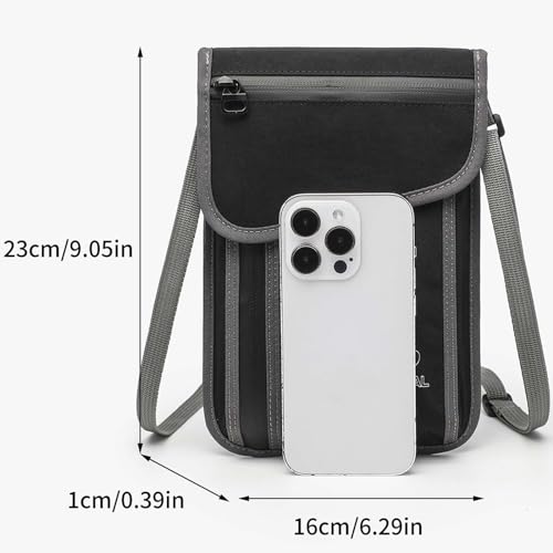 Image of JEMINAL Passport ID Crossbody Phone Bag for Men & Women: Waterproof Small Phone Shoulder Handbag for lighty Camp Jog Travel