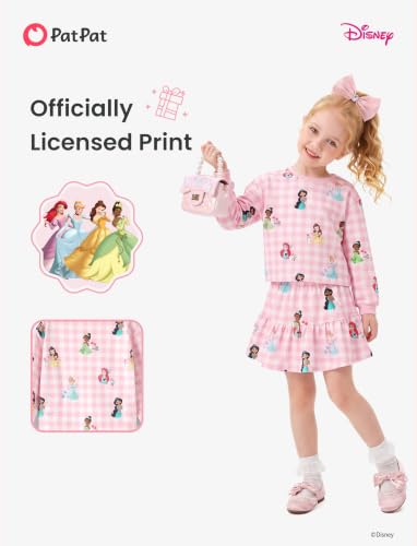 Image of Disney Girls' 2-Piece Outfit Sweatshirt Top & Pleated Skirt Set 2-9Y