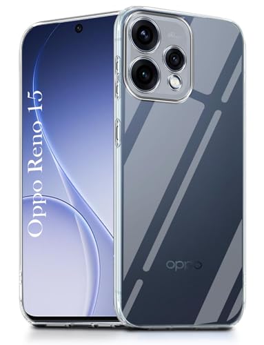 Image of Jkobi Silicone Back Cover Case for Oppo Reno15 5G | Oppo Reno 15 5G (Clear Shockproof Case with Camera Protection | Soft and Flexible | Transparent)