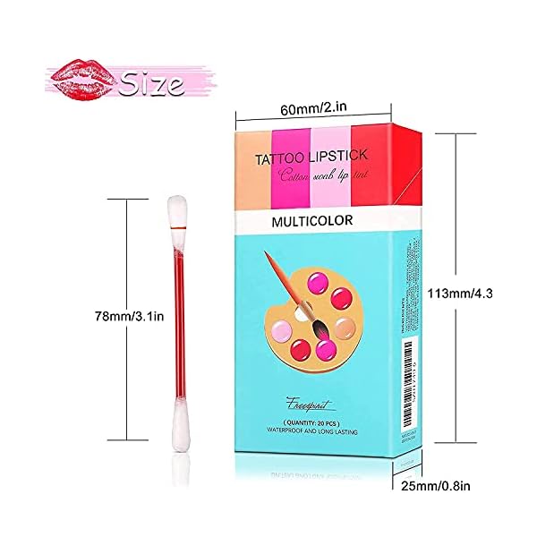 Blitzby-20-Pcs-Tattoo-Lipstick-Cigarette-Cotton-Swab-Lip-Stain-Portable-Non-Stick-Liquid-Lipstick-Long-Lasting-and-Waterproof-Lip-Tint-Multicolor Blitzby 20 Pcs Tattoo Lipstick Cigarette Cotton Swab Lip Stain, Portable Non-Stick Liquid Lipstick, Long-Lasting, and Waterproof Lip Tint. (Red)