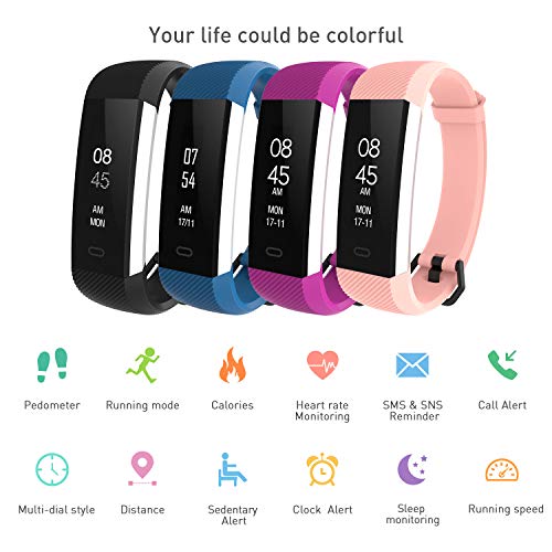 Fitness Tracker, Step Tracker Fitness Watch with Heart Rate Monitor, IP67 Waterproof Smart Watch with Sleep Monitor, Calorie Counter, Pedometer for Kids Women Men - Thumbnail 2