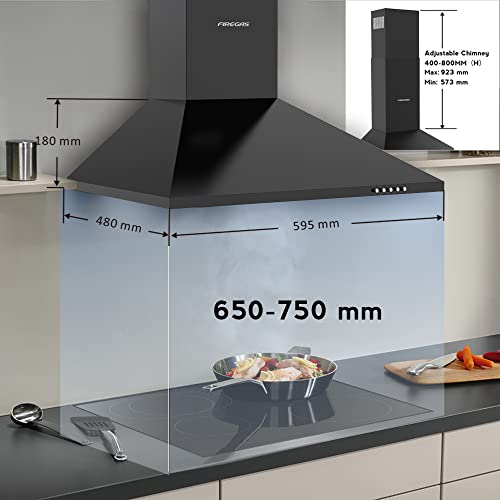 Firegas-Campana-extractora-de-60-cm3-niveles-de-potencia-montaje-en-pared-iluminacion-LED-recirculacion-de-aire-campana-extractora-negraCon-Filtro-de-Carbon