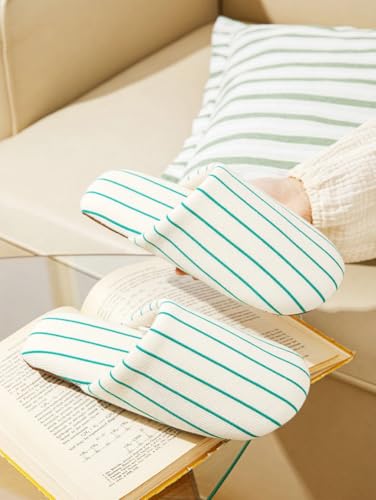 Epsion Linen Slippers for Women Japanese Style House Shoes Fleece Lining Soft Sole Anti-Skid3