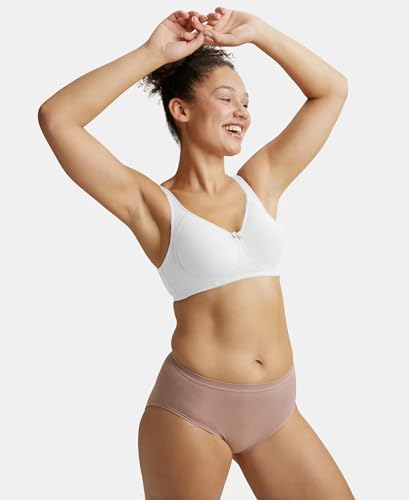 Image of Jockey ES13 Women Wirefree Non Padded Super Combed Cotton Elastane Stretch Full Coverage Plus Size Bra with Side Panel Support
