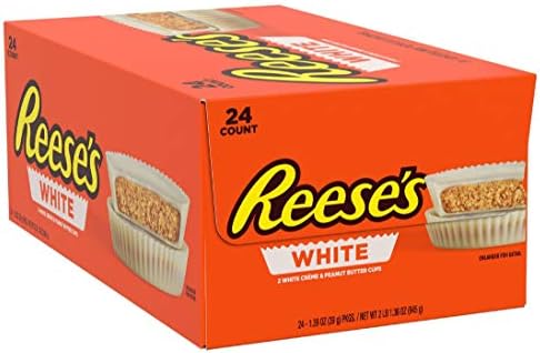 REESE'S WHITE 2 WHITE CREME & PEANUT BUTTER CUPS BOX OF 24
