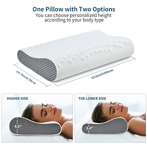 Neck Pillow Memory Foam Pillows For Sleeping, Contour Pillows For Neck And Shoulder Pain Relief, Ergonomic Orthopedic Cervical Pillow Neck Support Bed Pillow For Side Back Stomach Sleepers #TOP4