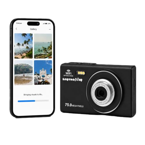 Image of LEQTRONIQ Atlas 4K Digital Camera for Photography & Vlogging | 64MP Autofocus Camera with 5X Optical Zoom, WiFi Sharing, Compact Point and Shoot Travel Camera for Beginners | 32GB Card & 2 Batteries