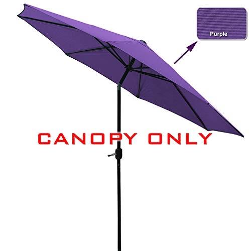 Image of ABCCANOPY 9ft Outdoor Umbrella Replacement Top Patio Umbrella Market Umbrella Replacement Canopy with 8 Ribs(Aubergine)