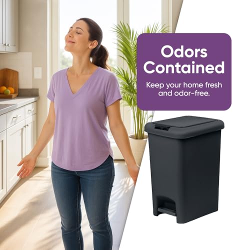 Superio bote de basura rectangular 6.5L negro miniatura 6