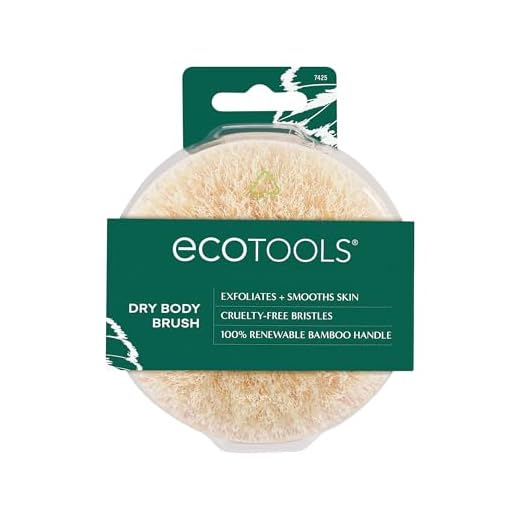 EcoTools Dry Body Brush, Cruelty-Free Bristles Exfoliate & Smooth Skin, Dry Brushing Removes Flaky Skin, May Help Improve Circulation & Tone, Eco-Friendly Skincare Tool, Vegan & Cruelty-Free, 1 Count