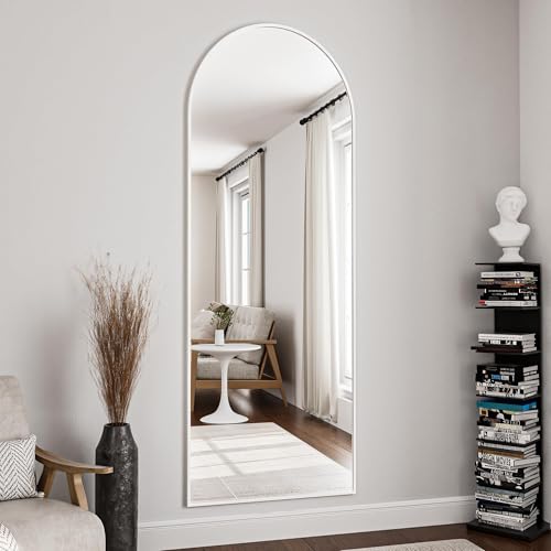 Image of OGCAU 64 inchx21 inch Arched Full Length Mirror, Floor Full Body Mirror, White