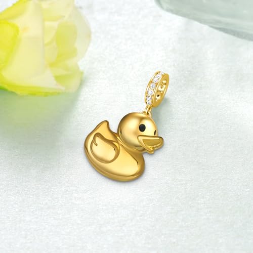 Dijes de pato de plata 925 para llevar la naturaleza en tu pulsera 3