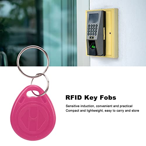 Rfid Key Fobs, Environmentally Friendly Sensitive Induction Waterproof Lightweight Id Card Rfid Key Fobs For Community Access Control (Pink) #TOP5