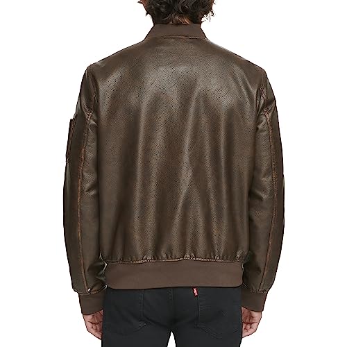 Levi's Men's Faux Leather Varsity Bomber Jacket4