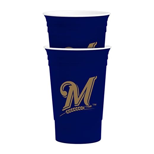 MLB Milwaukee Brewers Party Cup Tailgate Set, 16-ounce