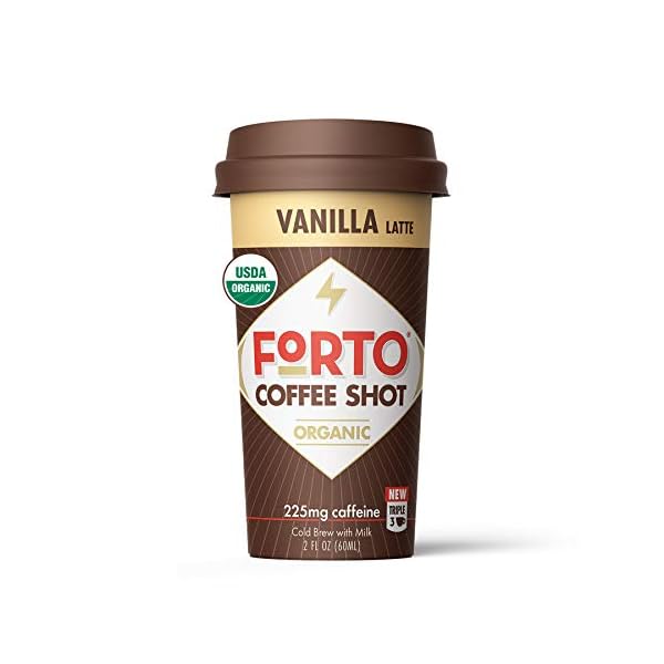 FORTO Coffee Shots – Vanilla Latte, Ready-to-Drink on the go, Cold Brew Coffee Shot – Fast Coffee Energy Boost, 2 Fl Oz, Pack of 6