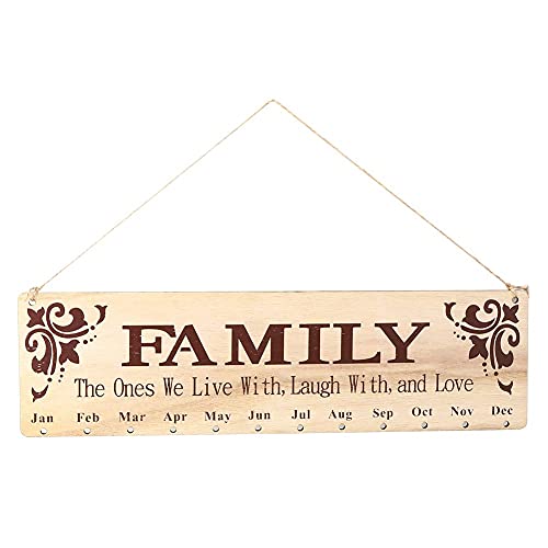 Familie Verjaardag Herinnering Kalenderbord, DIY Houten Kalender Plaque Innovatieve Muur Opknoping Ornament Geweldig… - Image 5