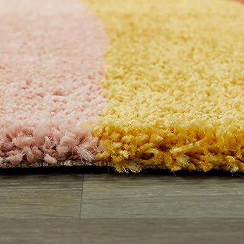 Image of Soft Modern Shag Area Rugs Fluffy Living Room Carpet Comfy Bedroom Home Decorate Floor Kids Playing Mat Size 5x5 Feet Square Color Multi T