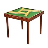 BXHouP-BaiZTM Mahjong-Tisch aus Massivholz, ausgestattet mit 4 Beinen, Schubladen und 39-mm-Steinen. Mah Jong, Faltbarer Kartentisch for Tischspiele, Dominospiel, Esstisch(Table+Mahjong)