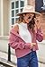Zeagoo Cropped Jacket Tops for Women Trendy Corduroy Button Down Shirts Long Sleeve Casual Crop Shacket Tops Dark Pink
