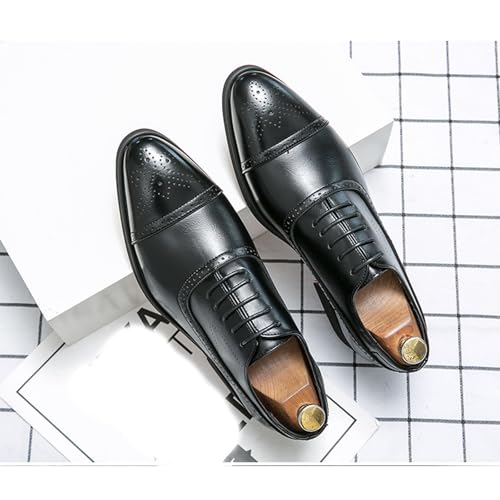 Men's Classic Lace Up Brogues Wingtip Dress Shoes Comfortable Business Banquet Formal Oxfords 5