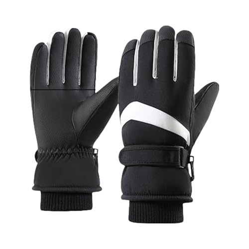 Tuygn Warm Ski Gloves for Female Water Proof Winter Activity Insulated Gloves for Mountain Climbing Thicken Fleece Hand Warmer(A)