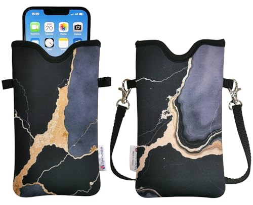 Housse de téléphone en néoprène universelle avec bandoulière amovible Samsung S25 et iPhone 14